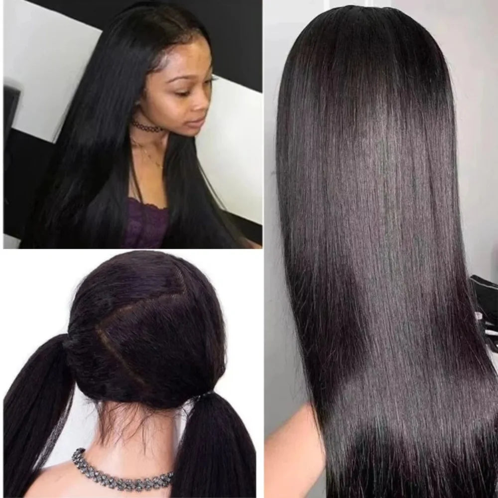 5x5 Glueless  Lace Front Closure Human Hair Wig 13x6 Ready To Wear Smooth Straight Plucked Pre Cut Wig 360 Full lace for Women