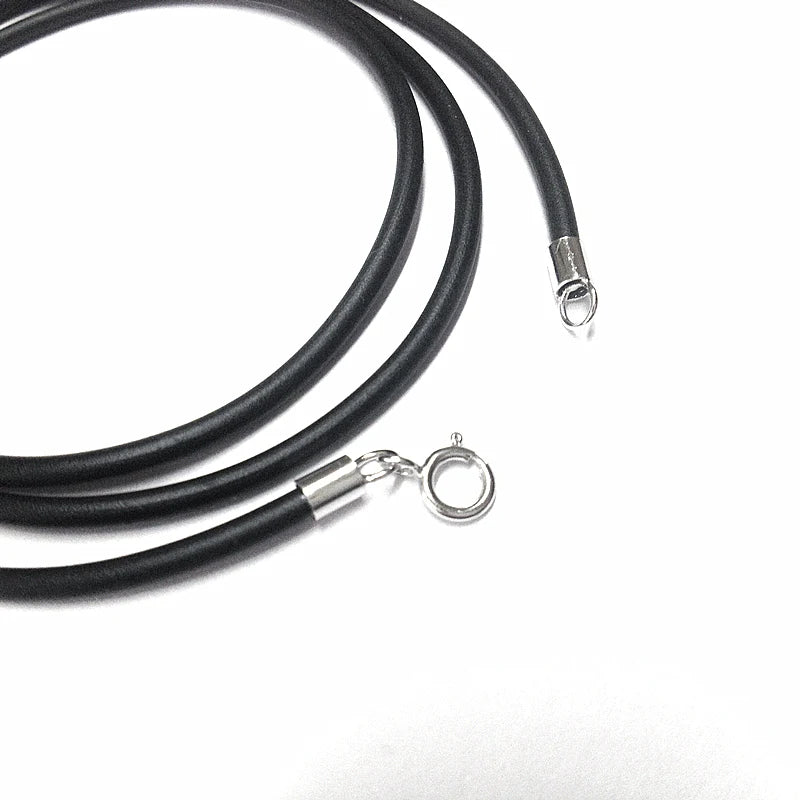 Necklace for Women PU Leather Buckle 925 Sterling Silver Black Jewelry Men Accessories Wholesale Fashion Chain simpe neck