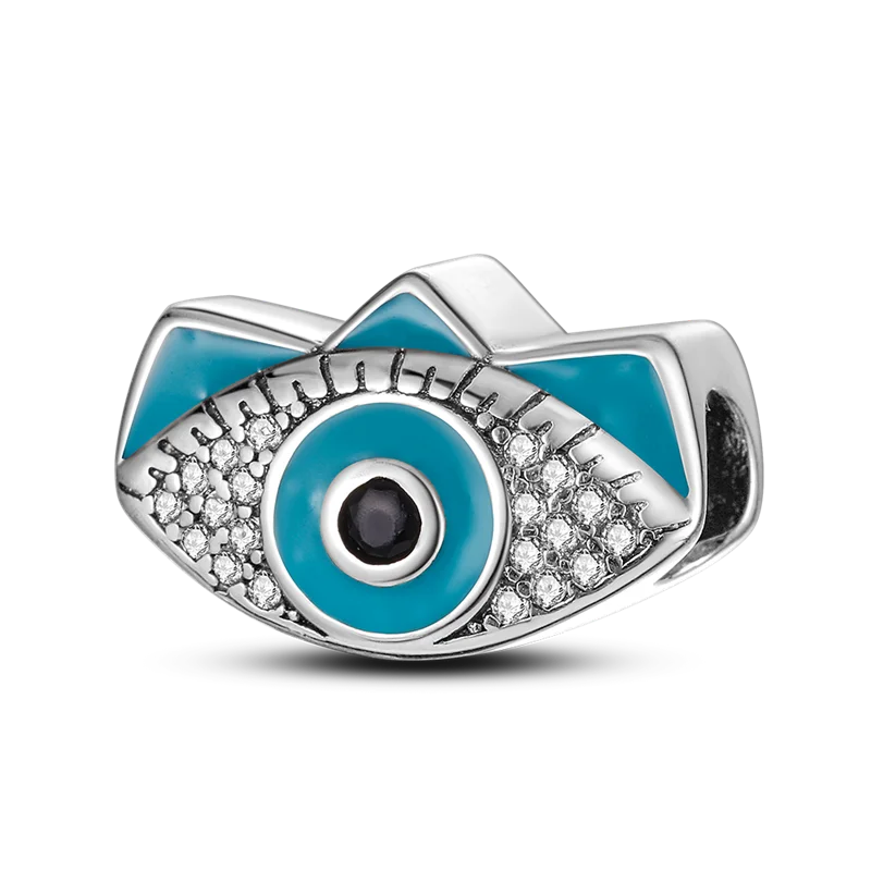 Halloween Dangle 925 Sterling Silver Skeleton Witch Devil's Eye Skull Charms Bead Fit Original Bangle Bracelet Necklace Jewelry