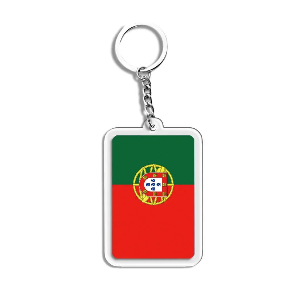 National Flag Keychain Serbia Spain Argentina USA Brazil France Portugal Denmark Poland Tunisia Flags Football Keyring Gifts