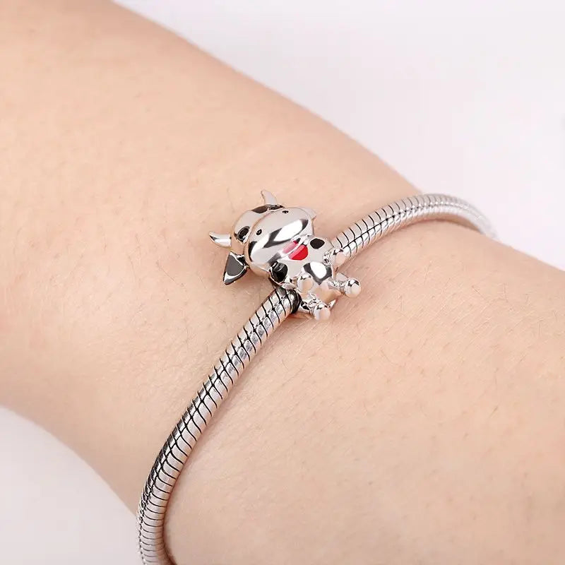 New 925 Sterling Silvering Panda Elephant Porker Charm Of 925 Chain Beaded Fit Original Pendant Bracelet DIY Ladies Jewelry