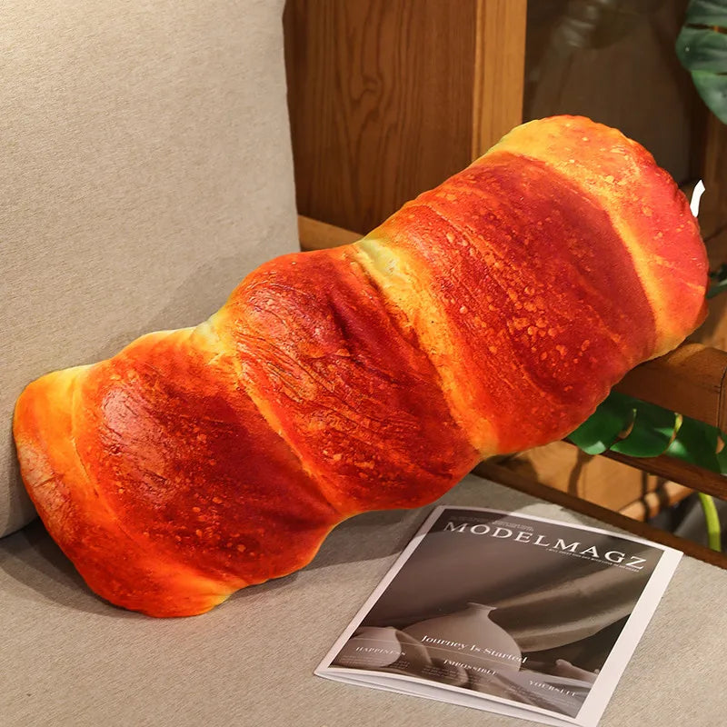 Creative French Bread Plush Pillow Stuffed Baguette Croissant Hotdog Plushie Peluche Party Prop Decor Sleeping Companion Cushion