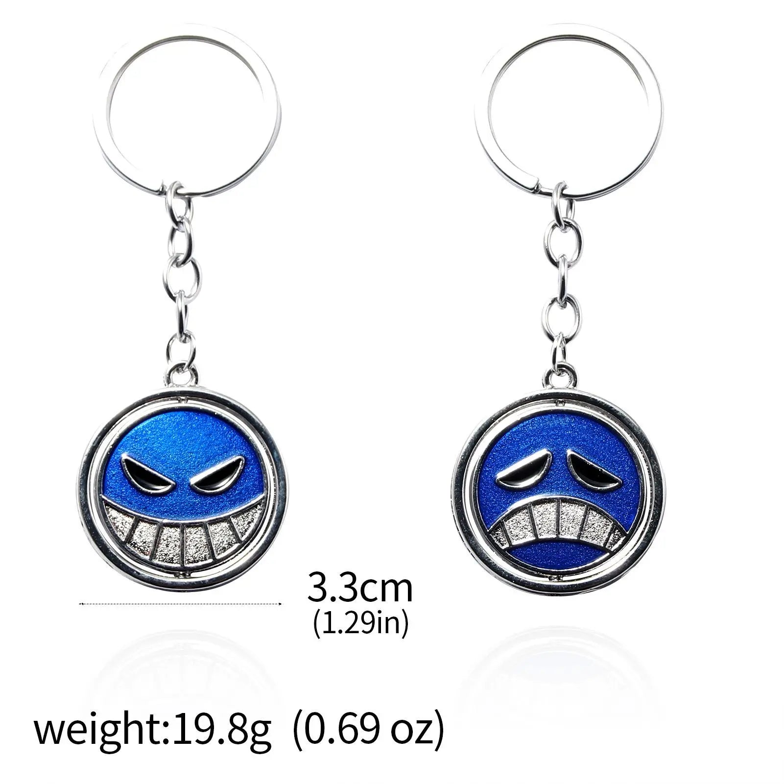 Anime Ace Necklace For Women Men Metal Rotating Pendant Necklaces Jewelry Chains Choker Keychain Cartoon Cosplay Props Periphery