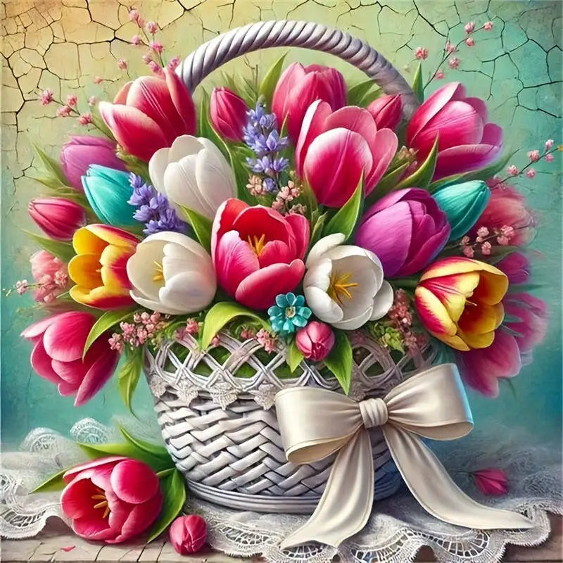 Huacan 5D Landscape Diamond Painting Flower Series Art Picture Full Square/round Rhinestone Embroidery Set Wall Decor