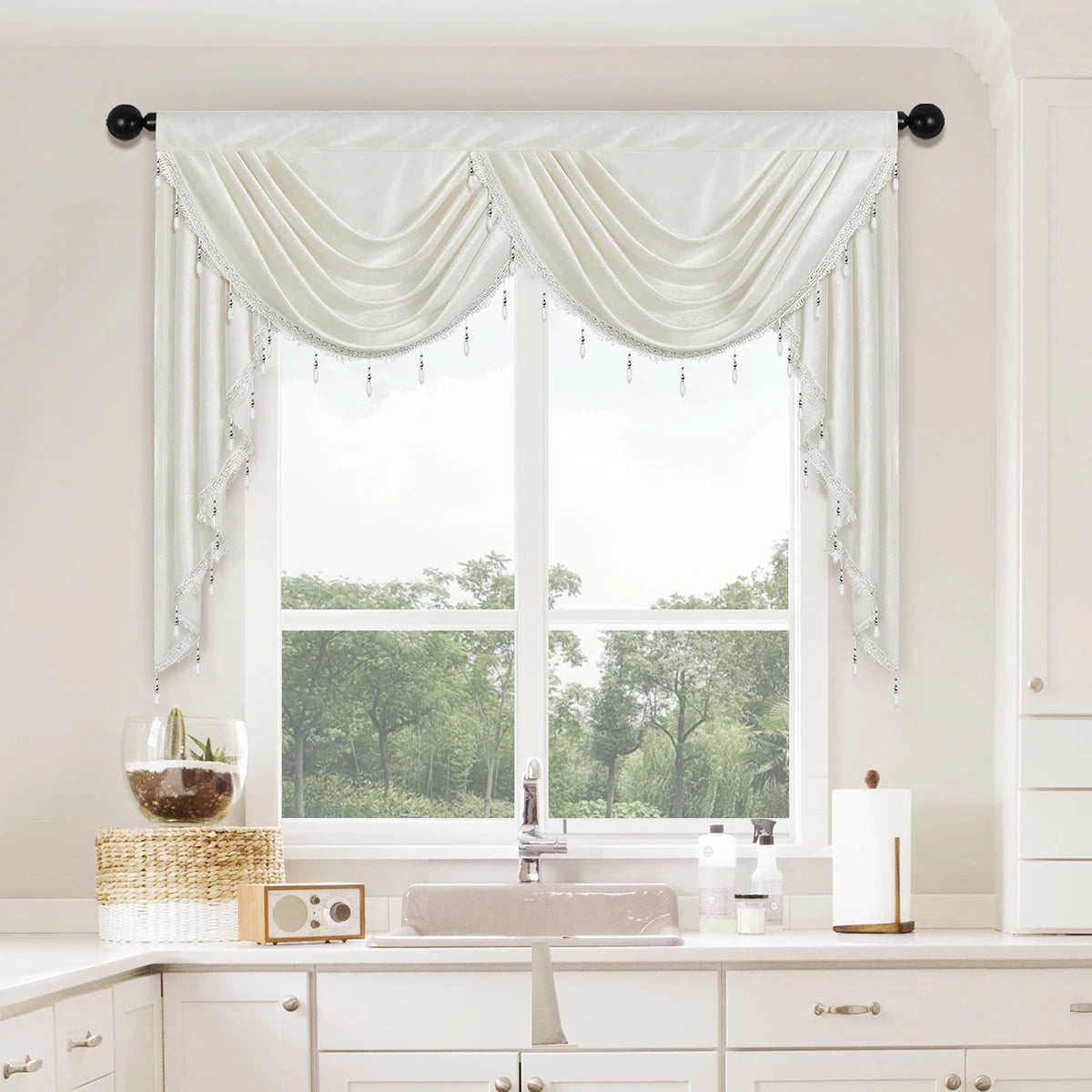 1pc European Luxury Style Window Valance ,Rod Pocket,Italy Velvet Fabric Curtain Valance for Living Room,Home Decor
