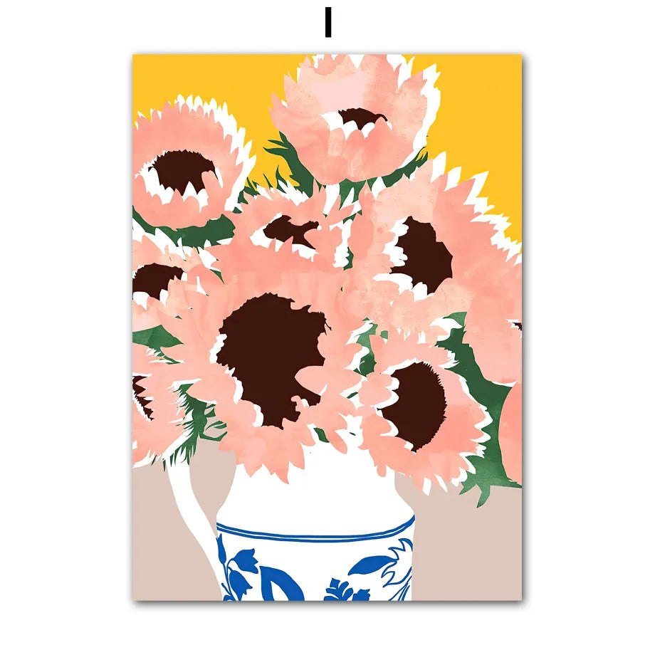 Garden Lemon Fruit Flower Plants Abstract Illustration Poster And Prints Wall Art Canvas Painting Pictures For Living Room Decor