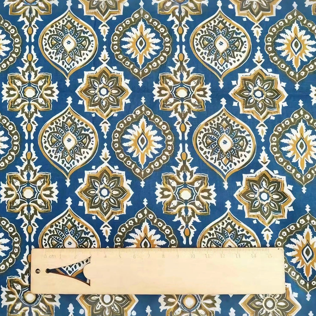 Ethnic inspired Patterned 100% Cotton Fabrics Perfect for DIY Fashion Garment Design Stylish Home Decor Intricate Handicraft