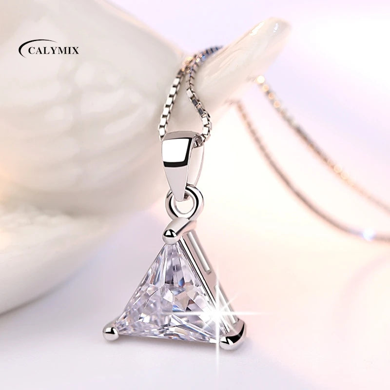 925 Sterling Silver Necklace for Women Simple Irregular Heart Moon Trendy Simple Geometric Handmade Chocker Fine Jewelry