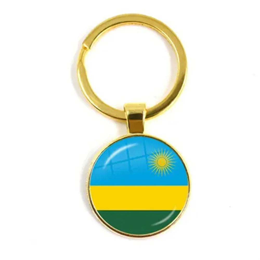 Western Sahara,Guinea,Saint Helena,Niger,Guinea-Bissau,Benin National Flag Keychain 25mm Glass Cabochon Key Rings For Gift