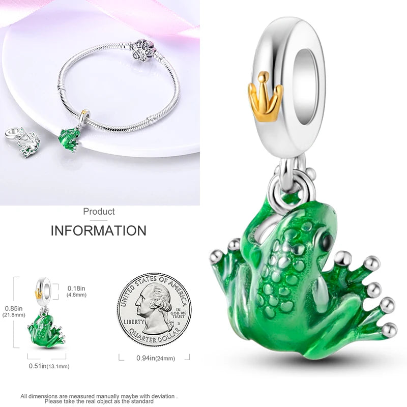 New 925 Sterling Silver Cactus Four Leaf Clover Charm Spring Green Series Bead Pendant For Original Beads Bracelet DIY Jewelry