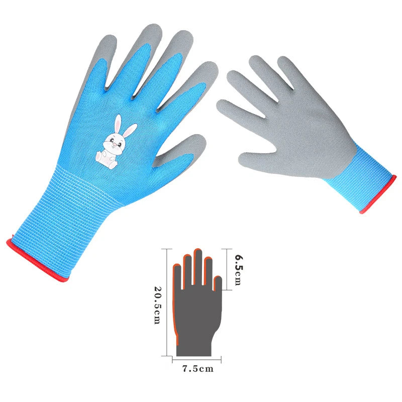 Gardening Gloves Kids Durable Waterproof Garden Work Gloves Non-Slip Children Safety Yard Work Gloves Portable Garden Supplies