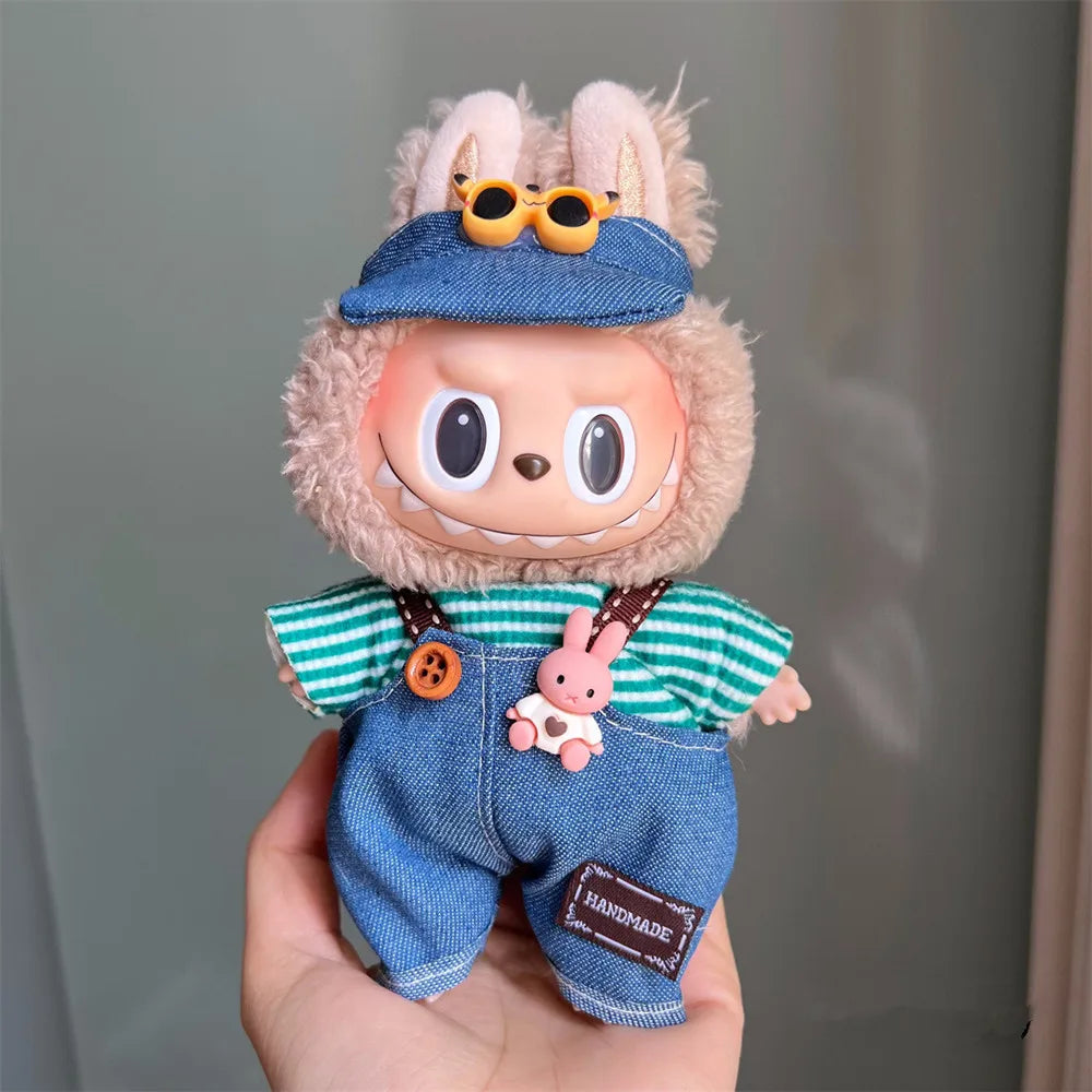 Plush Doll Multiple Styles Clothing Set For 17cm Labubu Outfit Accessories Trendy Clothes Girl Gift