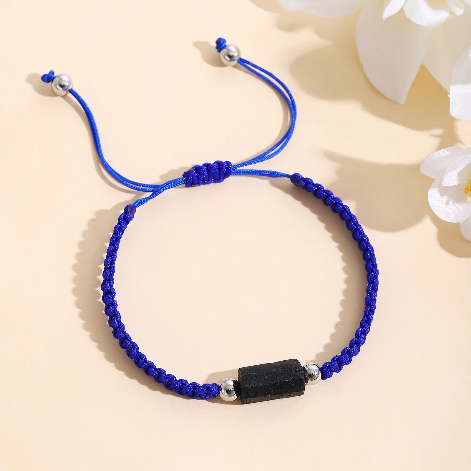 Black Tourmaline natural Bracelet for Men Women Healing Crystal Handmade Stretch Natural Stone Beaded Adjustable Jewelry Gift