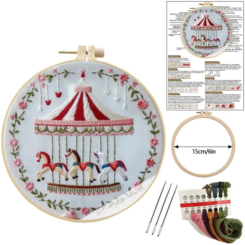 New Christmas Embroidery Kit DIY Embroidery Kit with All the Materials Included Santa Gift Home Decor