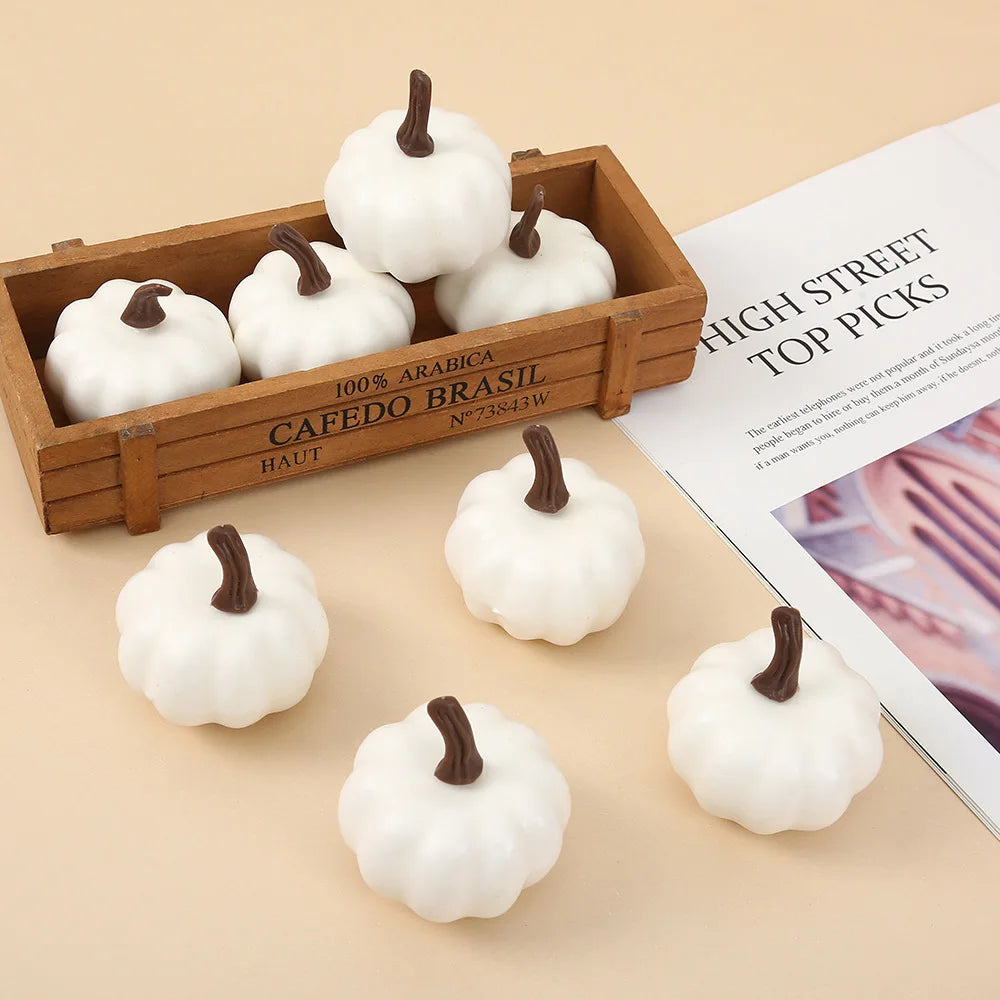 4Pcs Popular Miniature Imitation Foam Pumpkin Halloween Ghost Funny Pumpkin Ornaments For Doll House Decoration Accessories