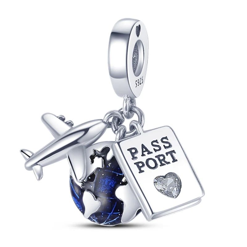 Hot Sale Charms Beads 925 Sterling Silver Pink Perfume Bottle Letter Luminous Firefly Tarot Card Beads Fit DIY Bracelets Jewelry