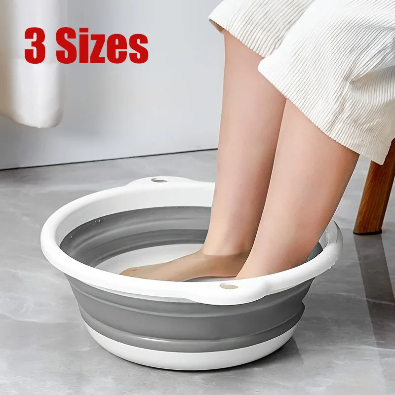 Folding Bowl Foot Bath Portable Wash Basin for Travel Silicone Folding Bowl Pedicure Tubs Foldable Basin Portable Foot Bath