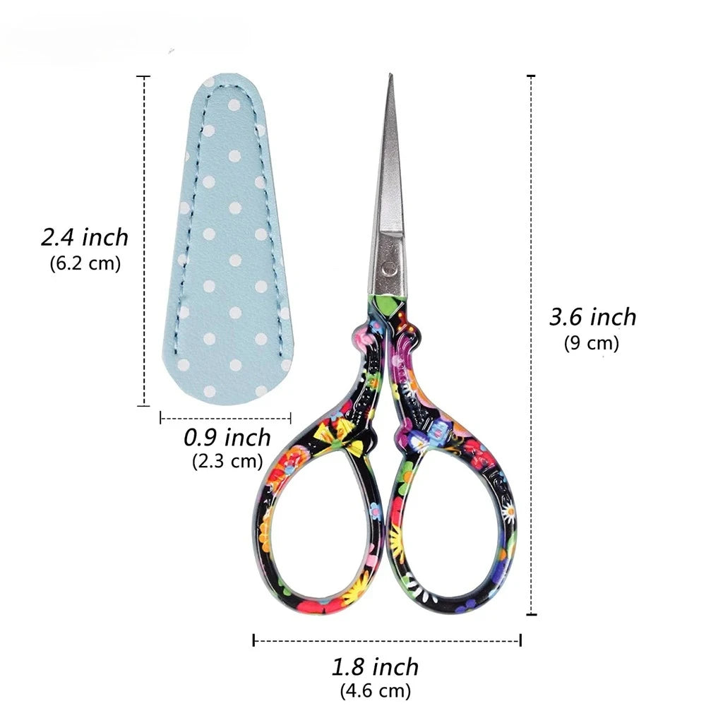 Professional Sharp Embroidery Scissors – Precision Sewing Tool with Leather Sheath for Needlework, Crafts & DIY (1-Piece)