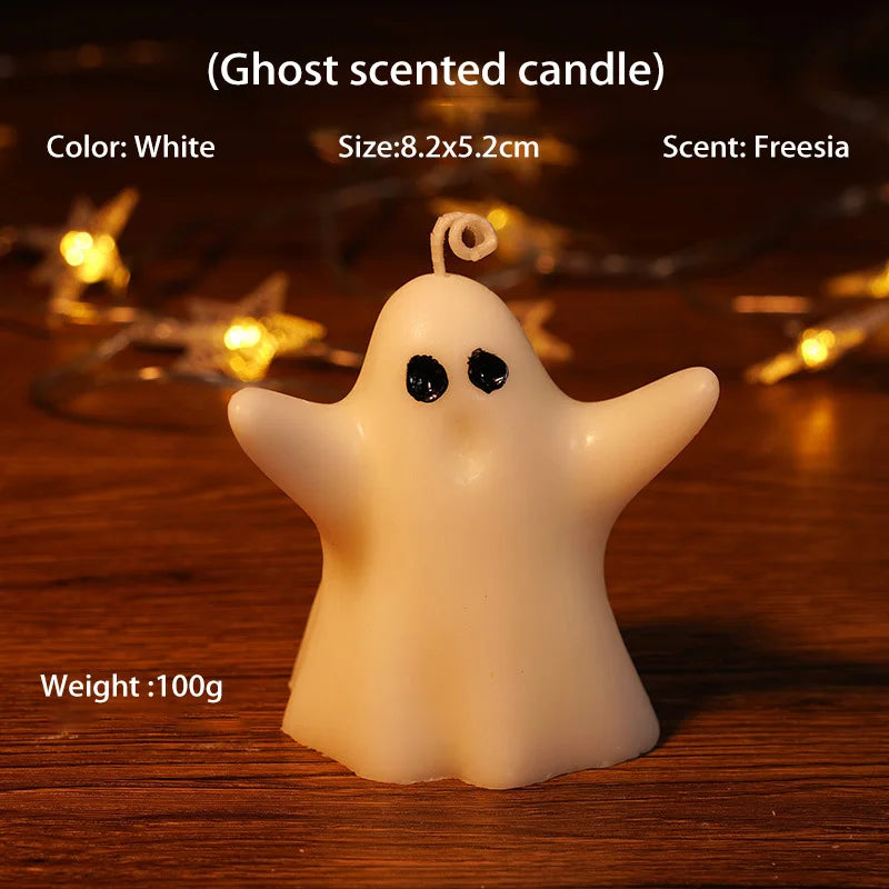 Handcrafted Halloween Ghost Candle Aromatherapy Smokeless Romantic Atmosphere Candle Styling Handmade Gift Festival Gift