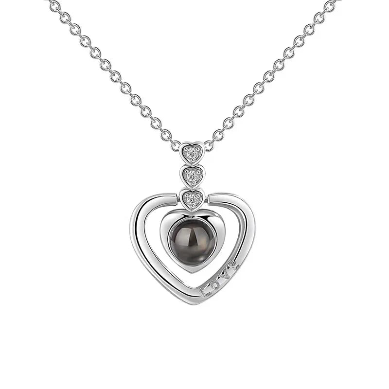 Projection Necklace 100 Languages I Love You Pendant Jewelry For Girlfriend Wife Lover Couple Creative Romantic Necklaces Gifts