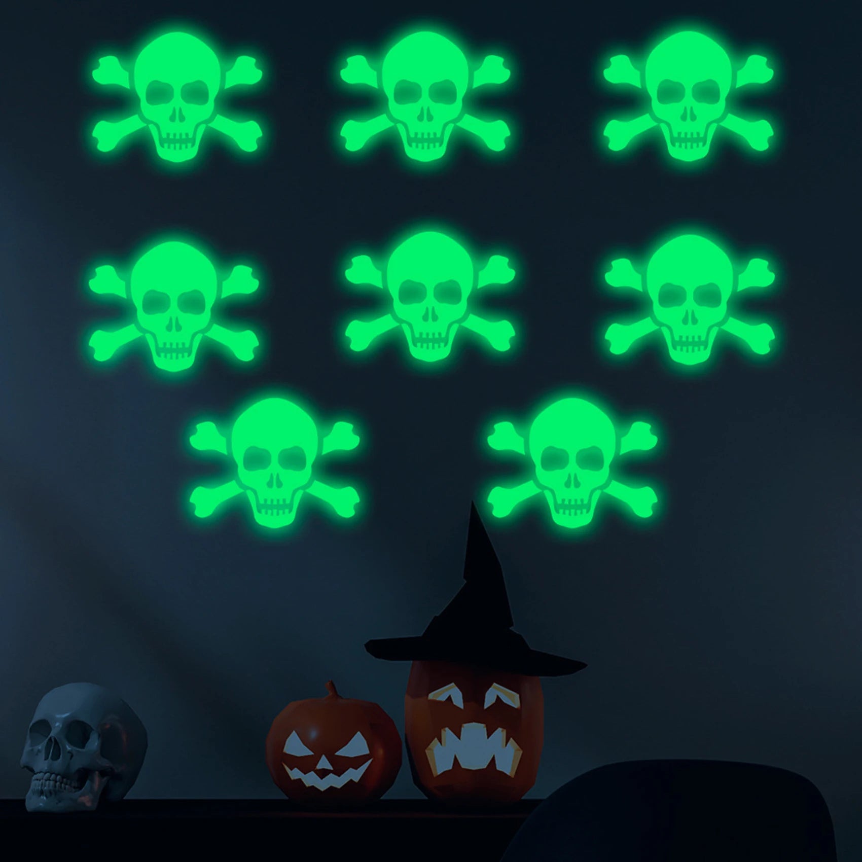 36/pcs  Halloween Luminous Wall Decals Glowing in The Dark Eyes Window Sticker for Halloween Decoration for Home Party Supplies