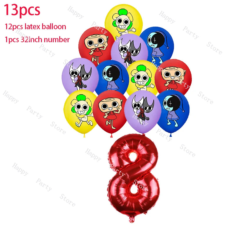 Dandy's World Birthday Party Decoration Split Sales Balloon Backdrop Cake Topper Dandy's World Birthday Party Supplies