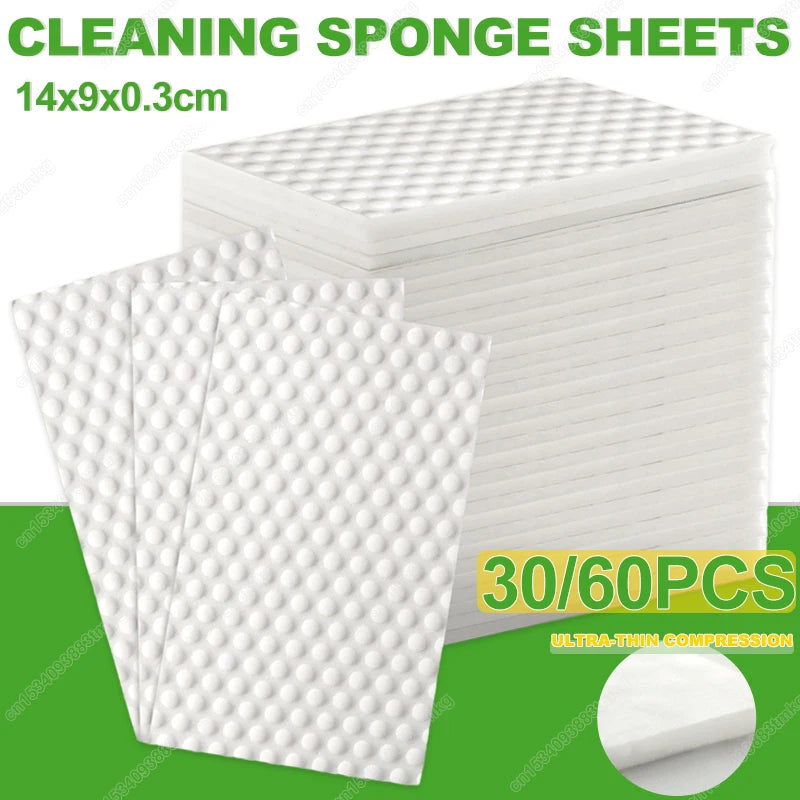 30/60PCS Melamine Sponge Sheets 4x Compression Cleaning Sponge Eraser Sheets Kitchen Bathroom Glass Cleaning Wipes Sponge Sheets