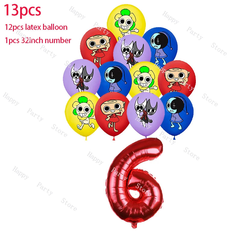 Dandy's World Birthday Party Decoration Split Sales Balloon Backdrop Cake Topper Dandy's World Birthday Party Supplies