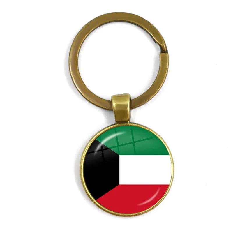 Iraq, Yemen, Nepal, Bangladesh, Maldives, Lebanon Flag Keychain 25mm Glass Keychain As a Gift To Friends  Gift