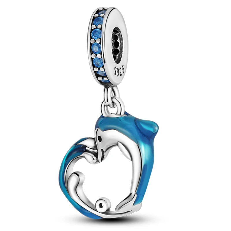 Fashion 925 Sterling Silver Summer Ocean World Series Sea Turtle Starfish Crab Octopus Charms Beads Fit 925 Bracelet DIY Jewelry