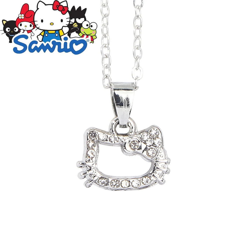 Hello Kitty Pendant Necklaces Fashion Bow Cute Cat Necklace For Women Men Jewelry Accessories Gifts Girl Metal KT Cat Pendant