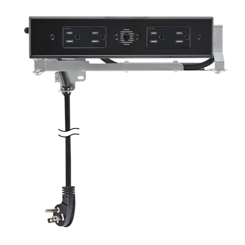 Upgradaed version - Blade Duo in-Drawer Outlet, Integrated Safety Shutoff, (4) 15 amp AC, Black