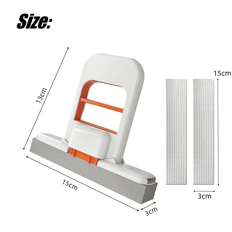 New Mini Foldable Desktop Mop Portable Cleaning Sponge Mop for Bathroom Kitchen One-Hand Squeeze Handle