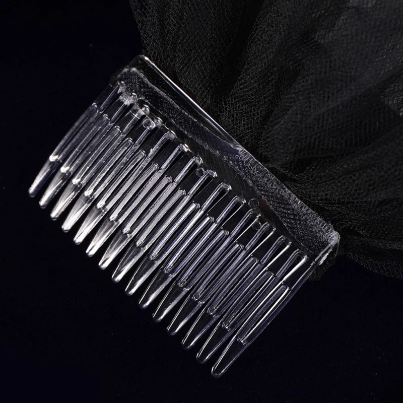 Halloween Black Veil Bridal Lace Tulle Veil Theme Party Performance Headdress Carnival Cosplay Hair Accessories