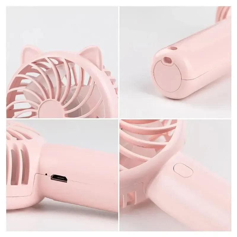 1pc Mini Handheld Fan Cooling Fans for Home Office Travel Outdoor and Camping Dropship AA Battery Operated Small Fan