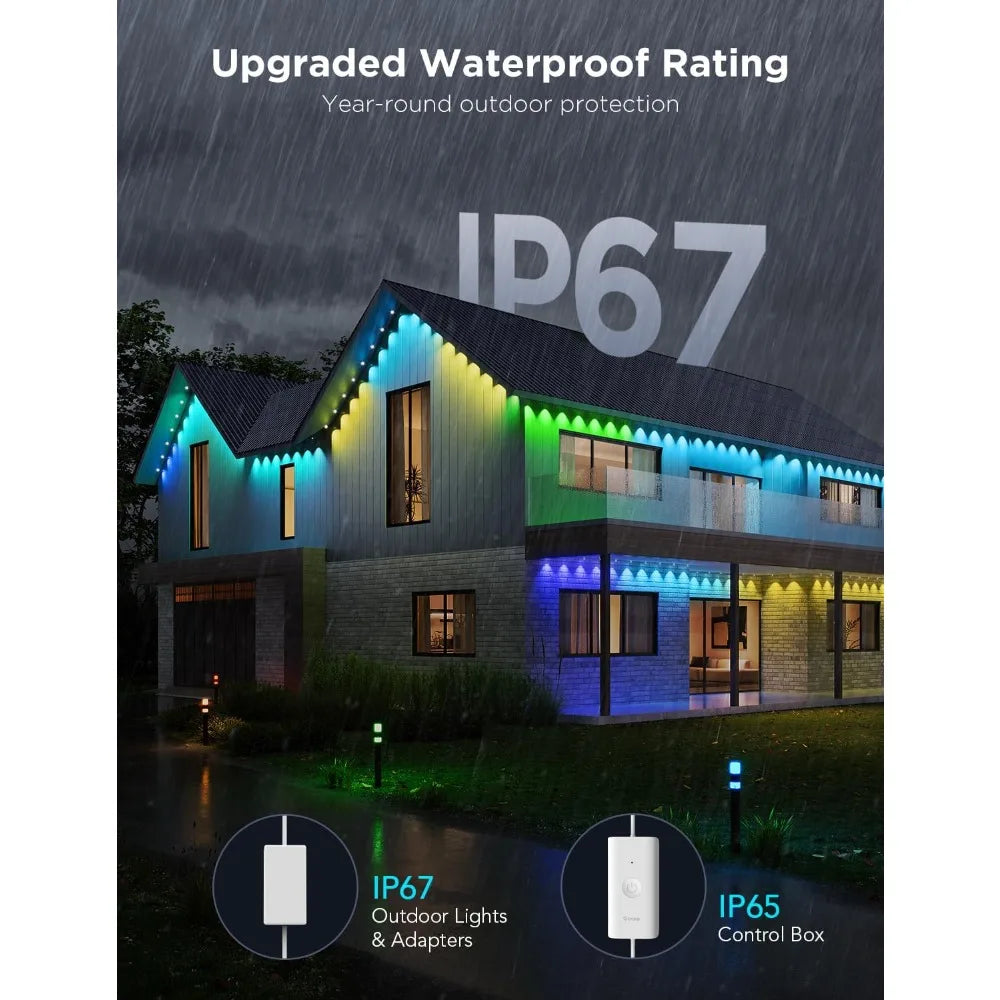 Hot-Sell!Permanent Outdoor Lights Pro,150ft w/90 RGBIC LED Lights for Daily and Accent Lighting,75 Scene Modes for Outdoor Decor