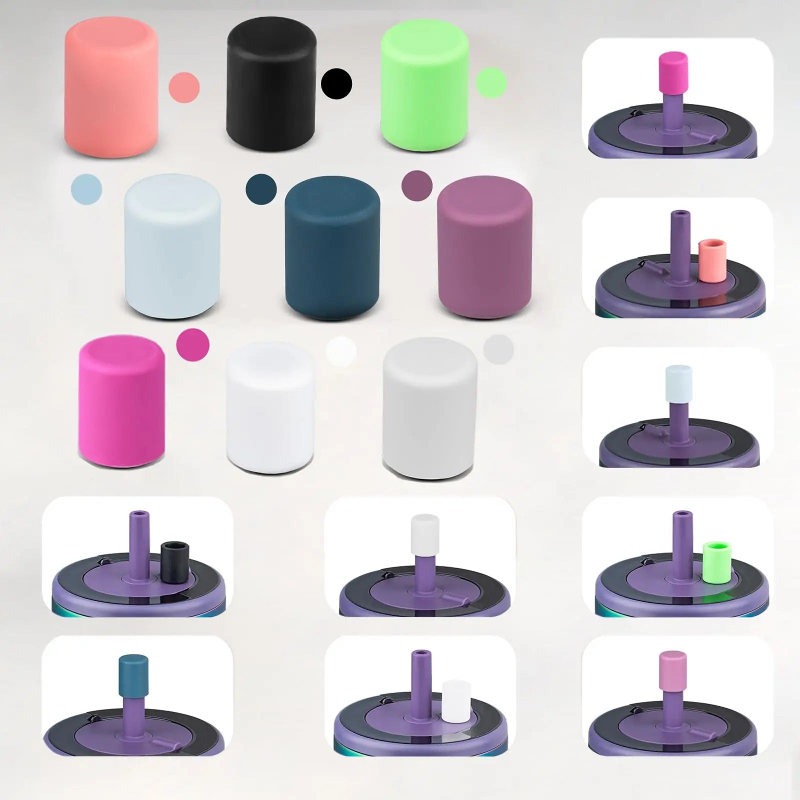 2 Pack Magnetic Straw Caps Compatible with BrüMate All Era and Resa Tumblers, Silicone Straw Caps Toppers Compatible with Brumat