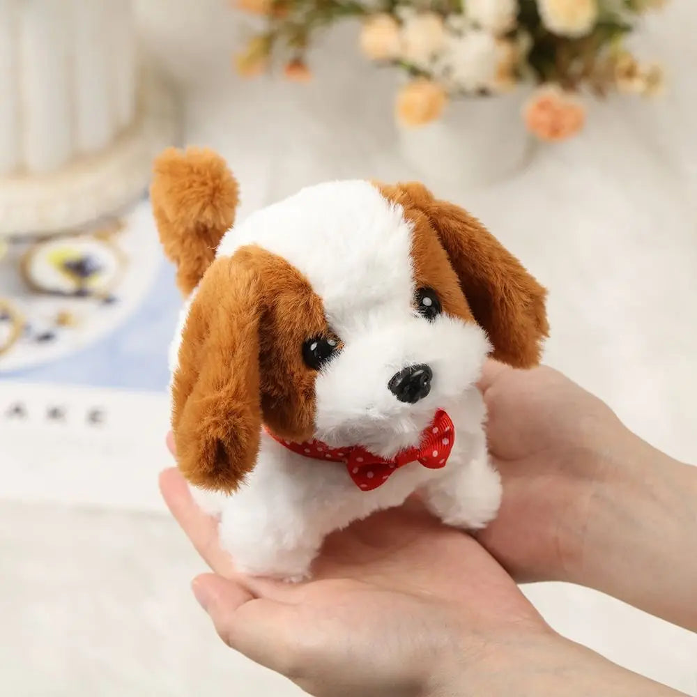 New Cute Plush Robot Puppy Interactive Walking Simulated Puppy Barking Tail Wagging Puppy Plush Toy Chilren(Without Battery)