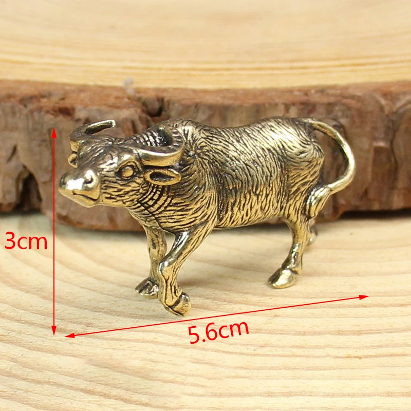 Antique Miniature Animal Ornaments Figurines Vintage Brass Mini Animals Statue Desk Ornaments Home Feng Shui Decor Crafts