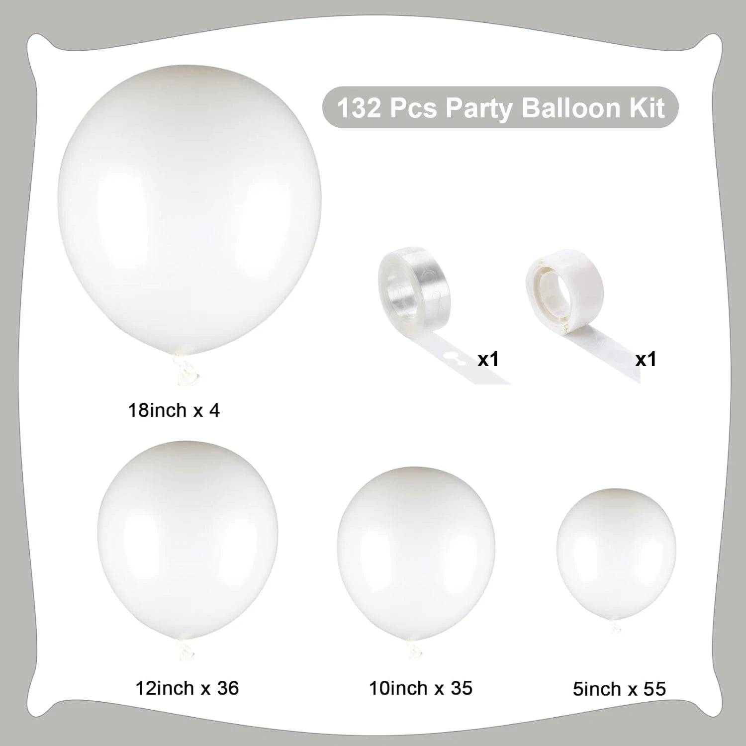 132PCS multi-color latex balloon set suitable for birthday parties, weddings, Valentine's Day party decoration