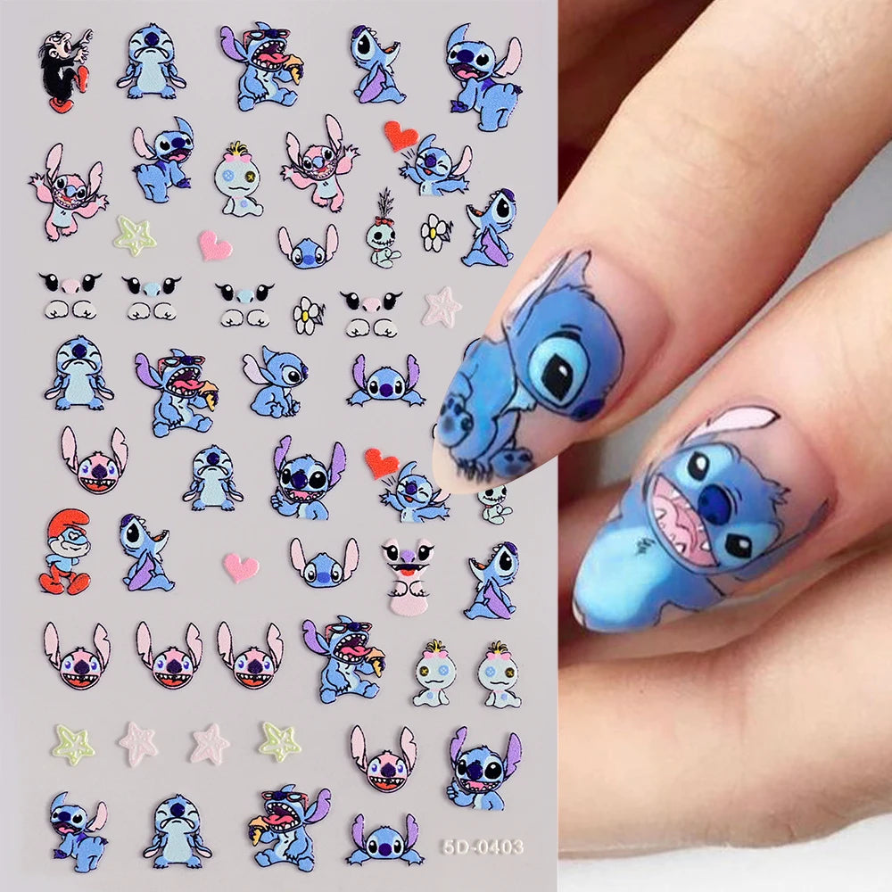 5D Sanrio Hawaii Hello Kitty/Mymelody Nail Stickers 1Pcs Kawaii Cartoon Kitty Nail Stickers DIY Holiday Girl Manicure Slider