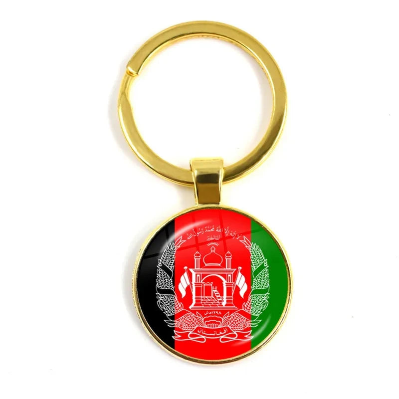Iraq, Yemen, Nepal, Bangladesh, Maldives, Lebanon Flag Keychain 25mm Glass Keychain As a Gift To Friends  Gift