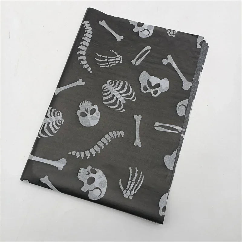 20*14inch Halloween Wrapping Paper, Skull/Spider Web Pattern Gift Wrap Tissue Paper Decorative Craft Paper for Party 20 Sheets