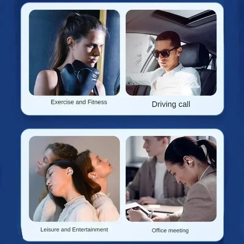 T75 Fone Bluetooth Headset 5.3 Wireless Bone Conduction Headphones  Canceling HD Call Sports Gaming Earphone