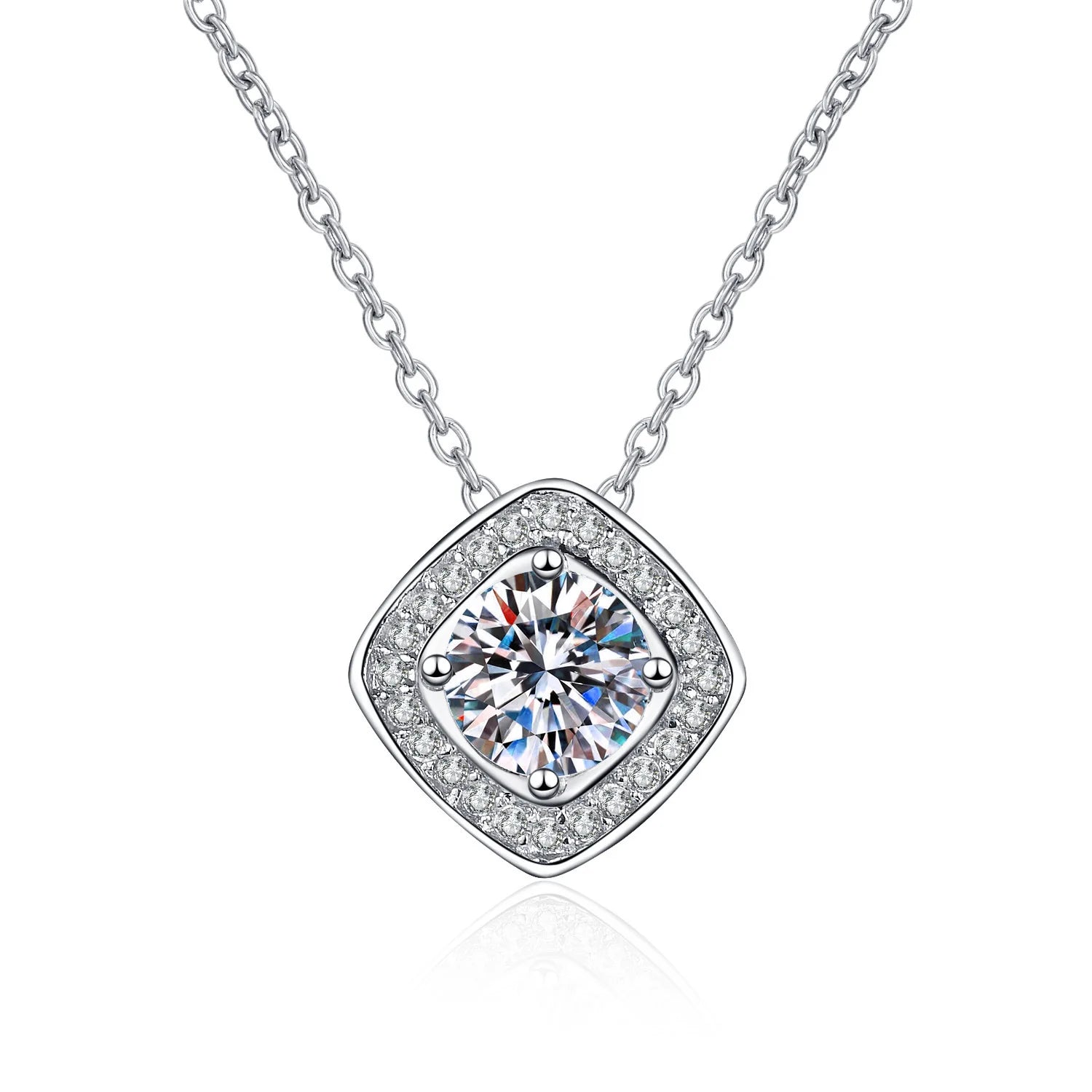 925 Sterling Silver Necklace For Women Round Pendent Sparkling Pave CZ Necklace Fashion Anniversary Birthday Jewelry Gifts N325