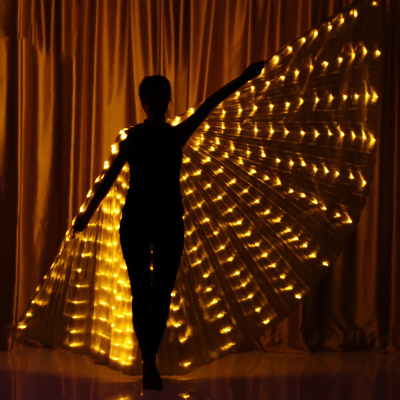 LED Isis Wings Belly Dance Wings LED Butterfly Wings Glowing Costume Performance Clothing for Carnival Halloween Christmas Party