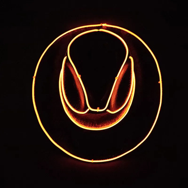 Bachelorette Party Supplies Bride Cowgirl Hat Glowing Light Bar Cap Wireless Disco Luminous Led Flashing Neon Western Cowboy Hat
