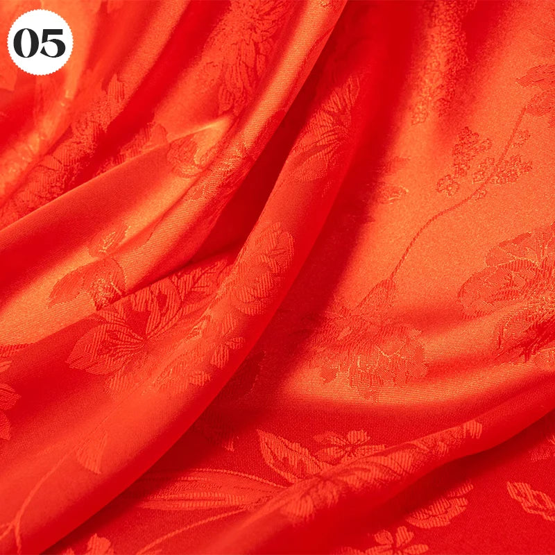 Floral Pattern Jacquard Damask Fabric Faux Silk Satin Brocade Fabric For DIY Sewing Cheongsam Hanfu Wedding Dress Garment Decor