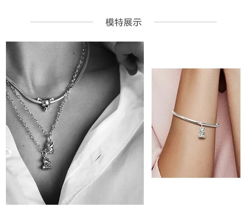 Animals Series Charms 925 Silver fortune Cat Pets Fit 925 Original Bracelet Necklace DIY Pendants Fashion Jewelry For Woman