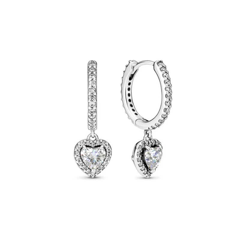 2025Hot Selling 925 Sterling Silver Heart-Shaped Colored Zircon Exquisite Earrings, Suitable For Girls' Charming Jewelry Gifts